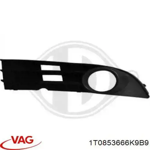 Решетка переднего бампера, правая VAG 1T0853666K9B9 цена, от 16.95 USD