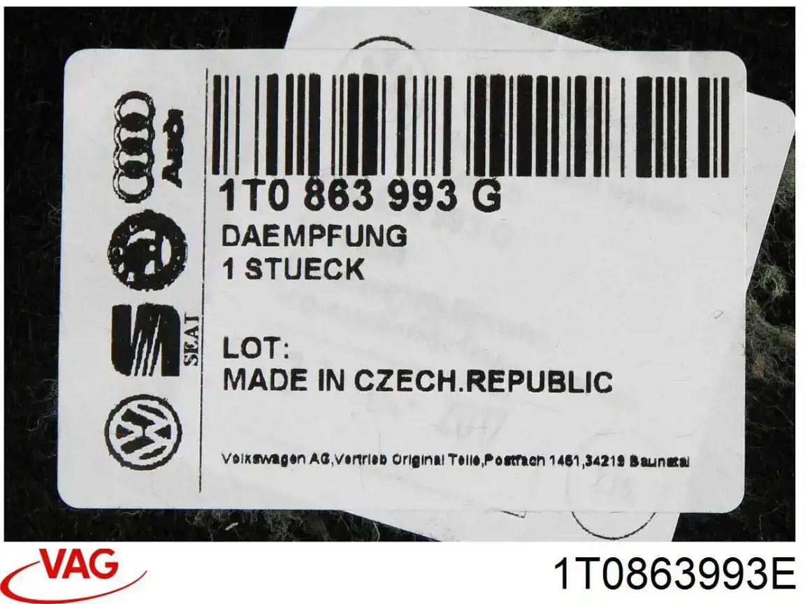 Isolamento de ruído da capota para Volkswagen Caddy IV SAB, SAJ