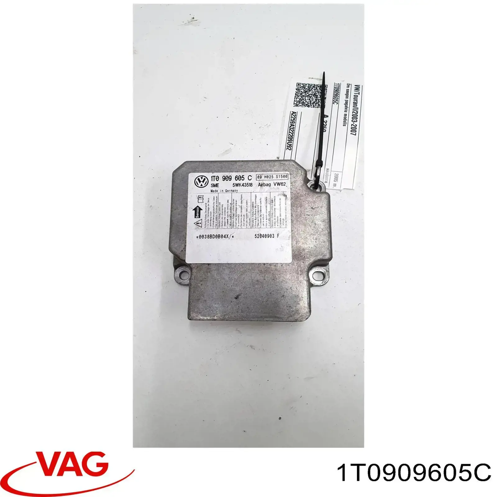 Модуль-процессор управления подушкой безопасности (ЭБУ AIRBAG) VAG 1T0909605C цена, от 16.47 USD