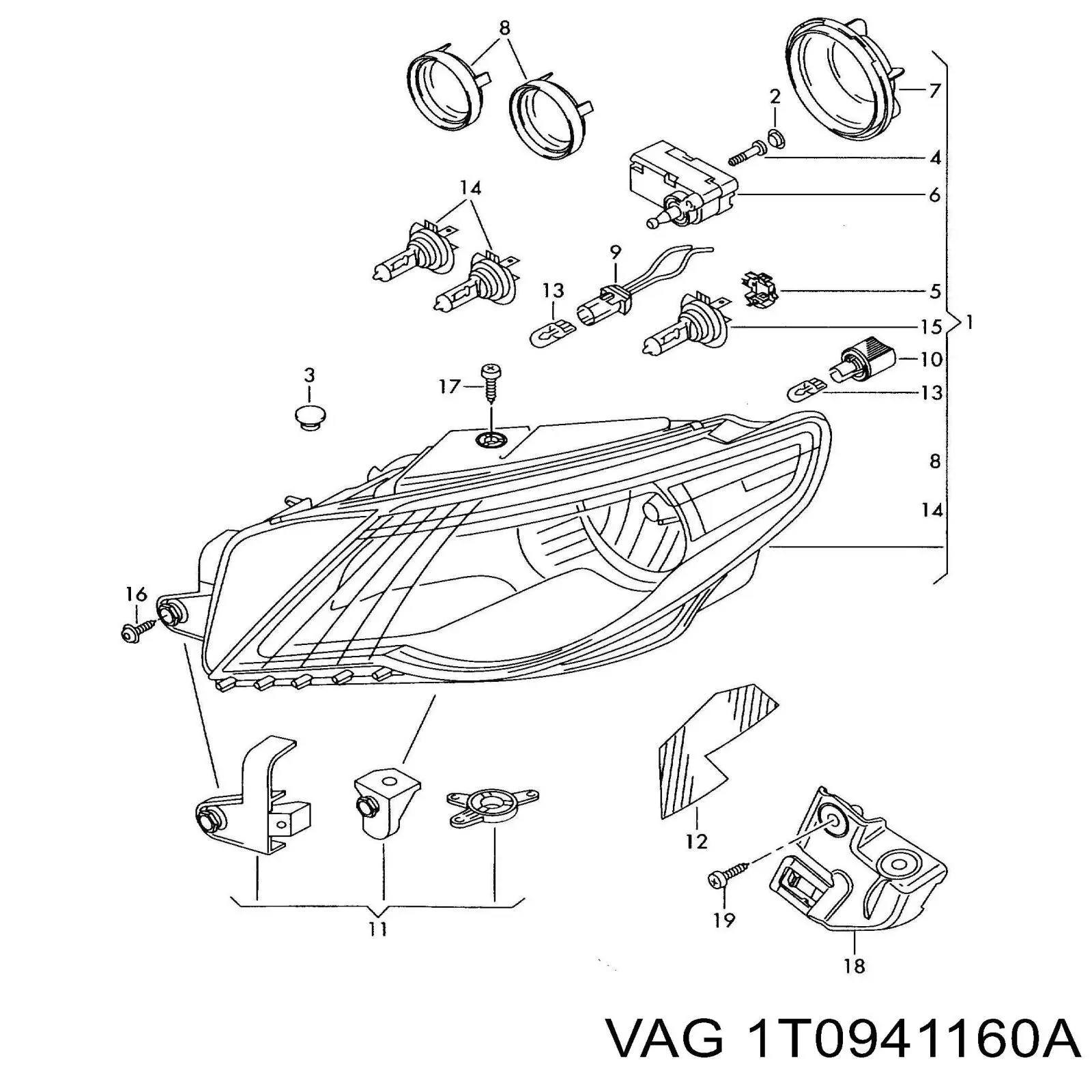  VAG 1T0941160A цена, от 12.44 USD