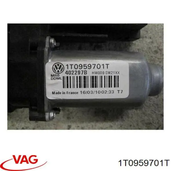 Мотор стеклоподъемника двери передней левой 1T0959701T VAG