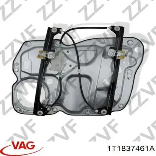 Mecanismo de acionamento de vidro da porta dianteira esquerda 1T1837461A VAG