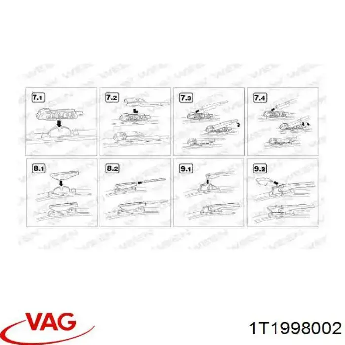 Щетки стеклоочистителя 1T1998002 VAG