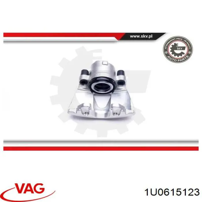 1U0615123 VAG Суппорт тормозной, передний, левый