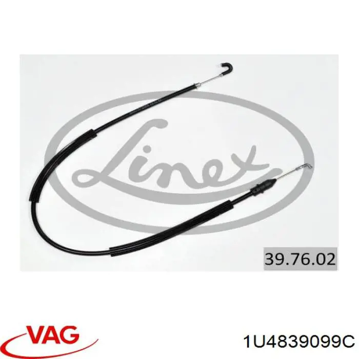 Трос (тяга) открывания замка двери задней 1U4839099C VAG