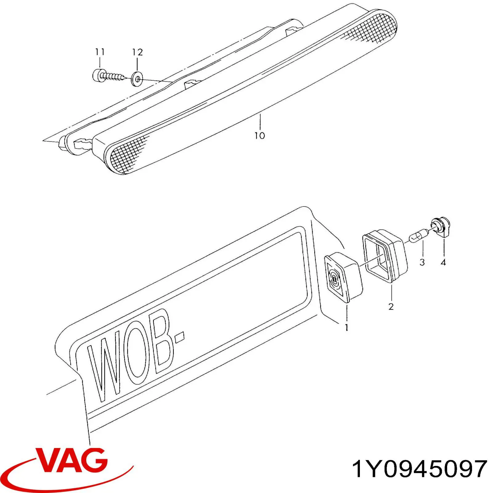 Задний стоп 1Y0945097 VAG