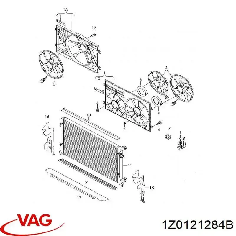 Правый дефлектор радиатора 1Z0121284BREF VAG