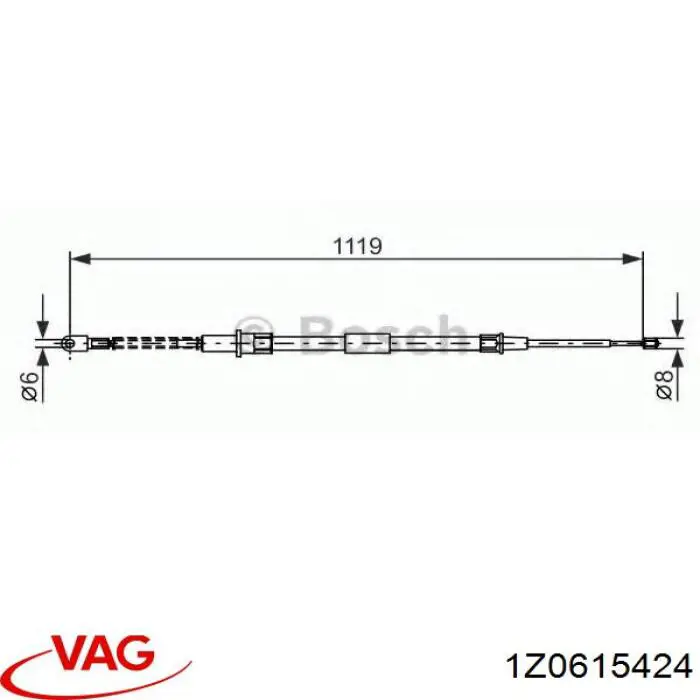 Задний правый суппорт VAG 1Z0615424