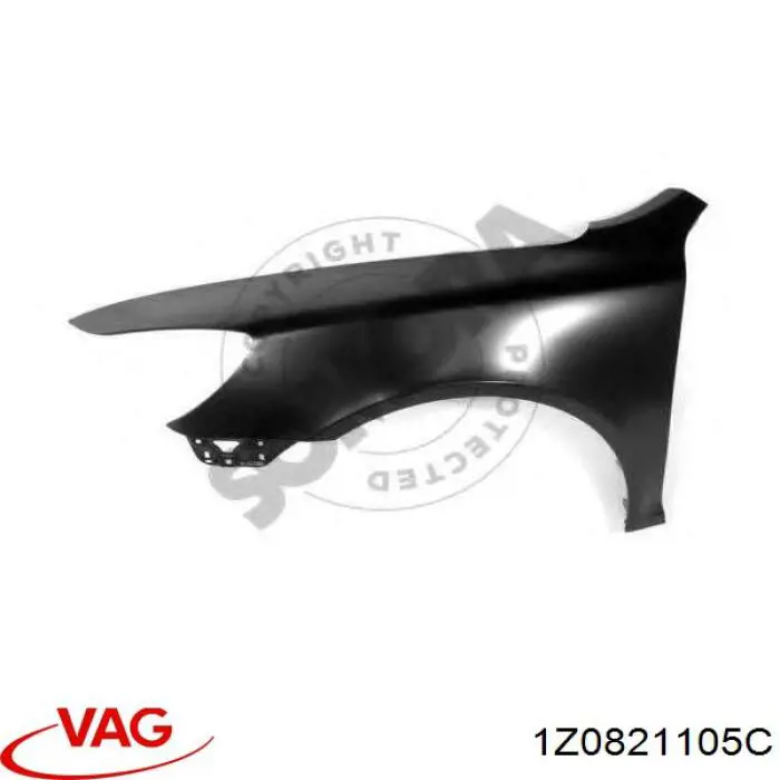 Крыло переднее левое 1Z0821105C VAG