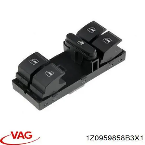 Кнопочный блок управления стеклоподъемником передний левый VAG 1Z0959858B3X1