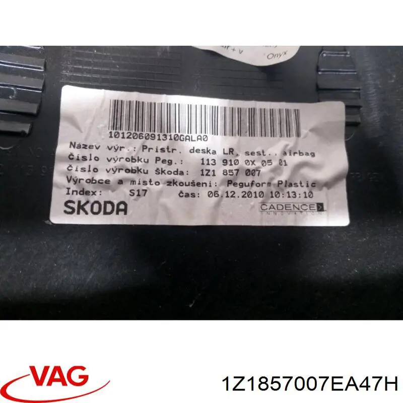 Панель салона передняя "торпедо" VAG 1Z1857007EA47H цена, от 240.99 USD