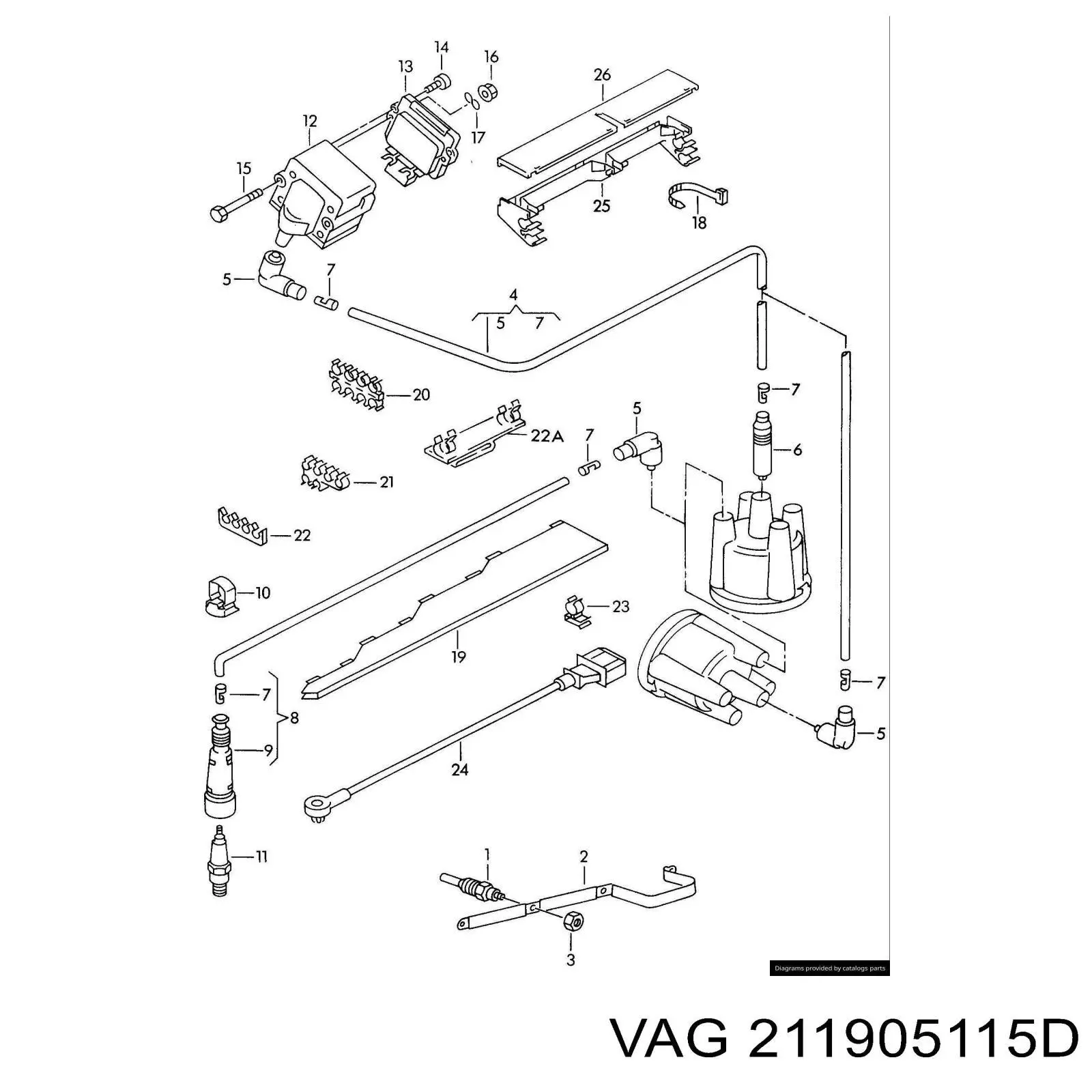 Купить 211905115D VAG Катушка зажигания