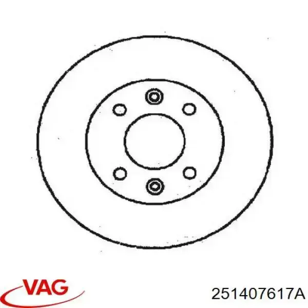 Передние тормозные диски 251407617A VAG