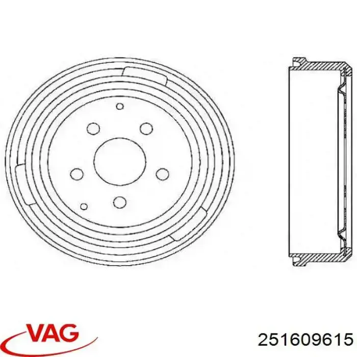 Тормозной барабан 251609615 VAG