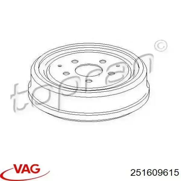 251609615 VAG Тормозной барабан
