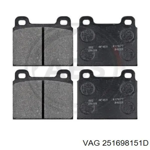 251698151D VAG колодки тормозные передние дисковые