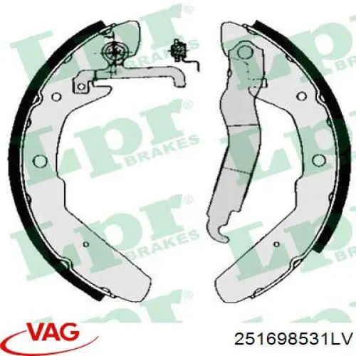 251698531LV VAG Барабанные тормозные колодки