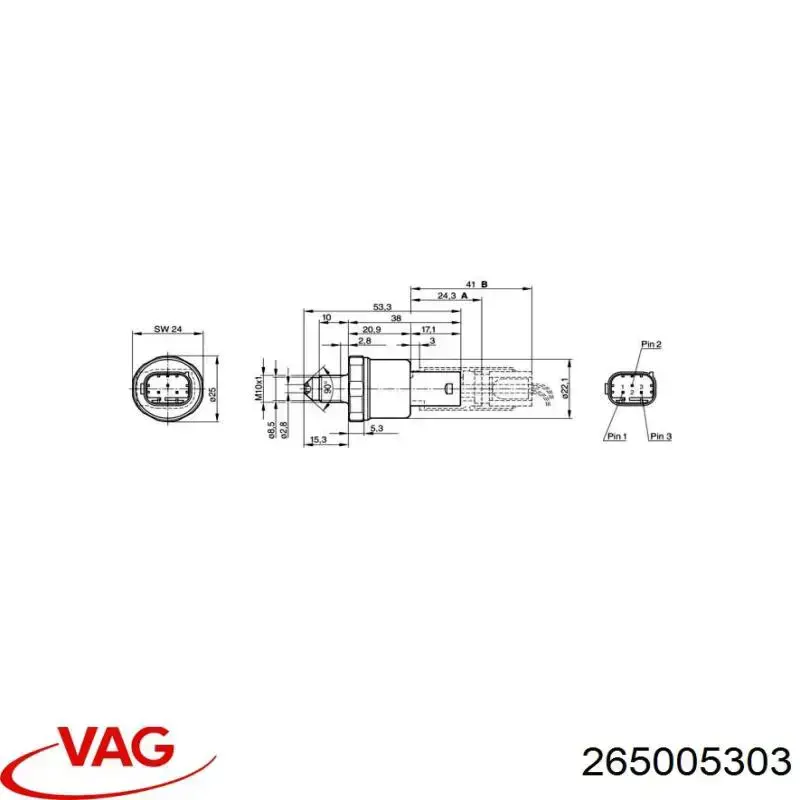 Датчик давления тормозной жидкости 265005303 VAG