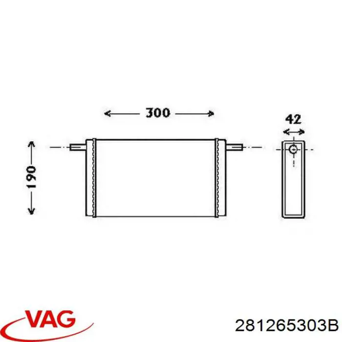 Радиатор печки 281265303B VAG