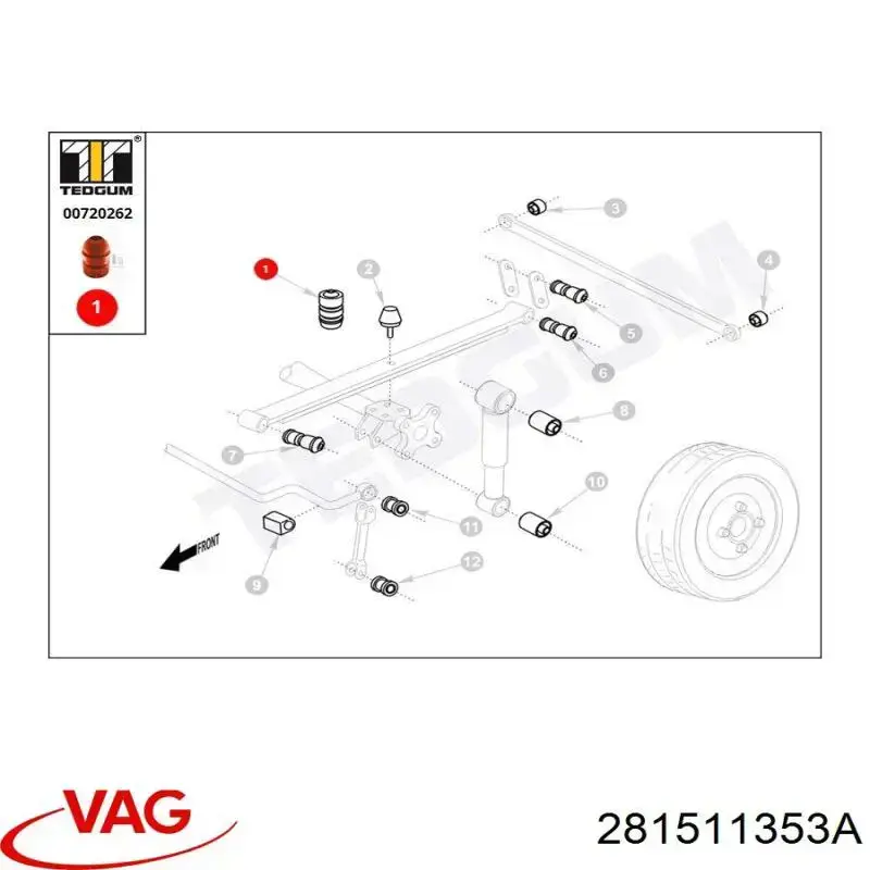 Купить 281511353A VAG Отбойник амортизатора заднего
