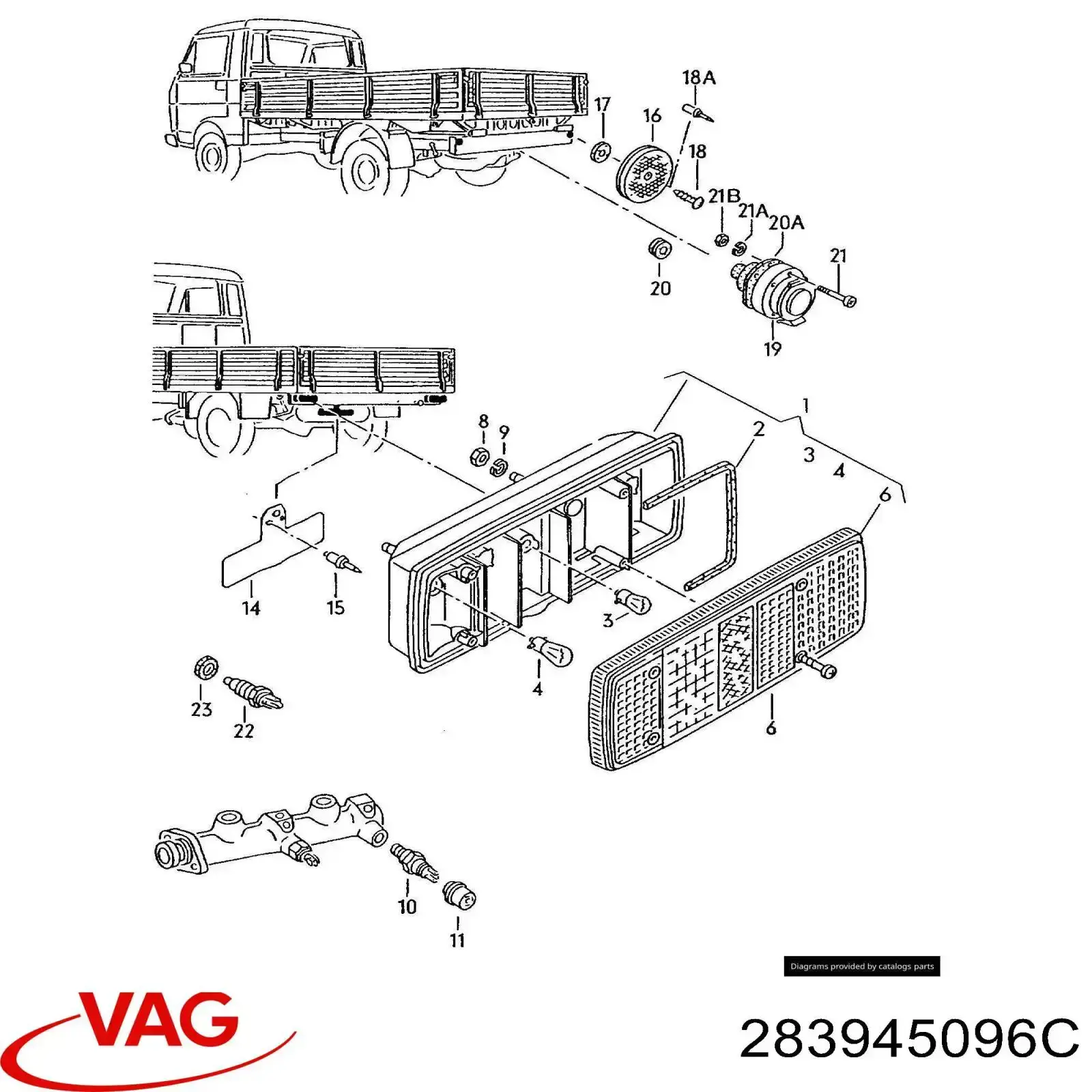Задняя левая фара VAG 283945096C цена, от 36.53 USD