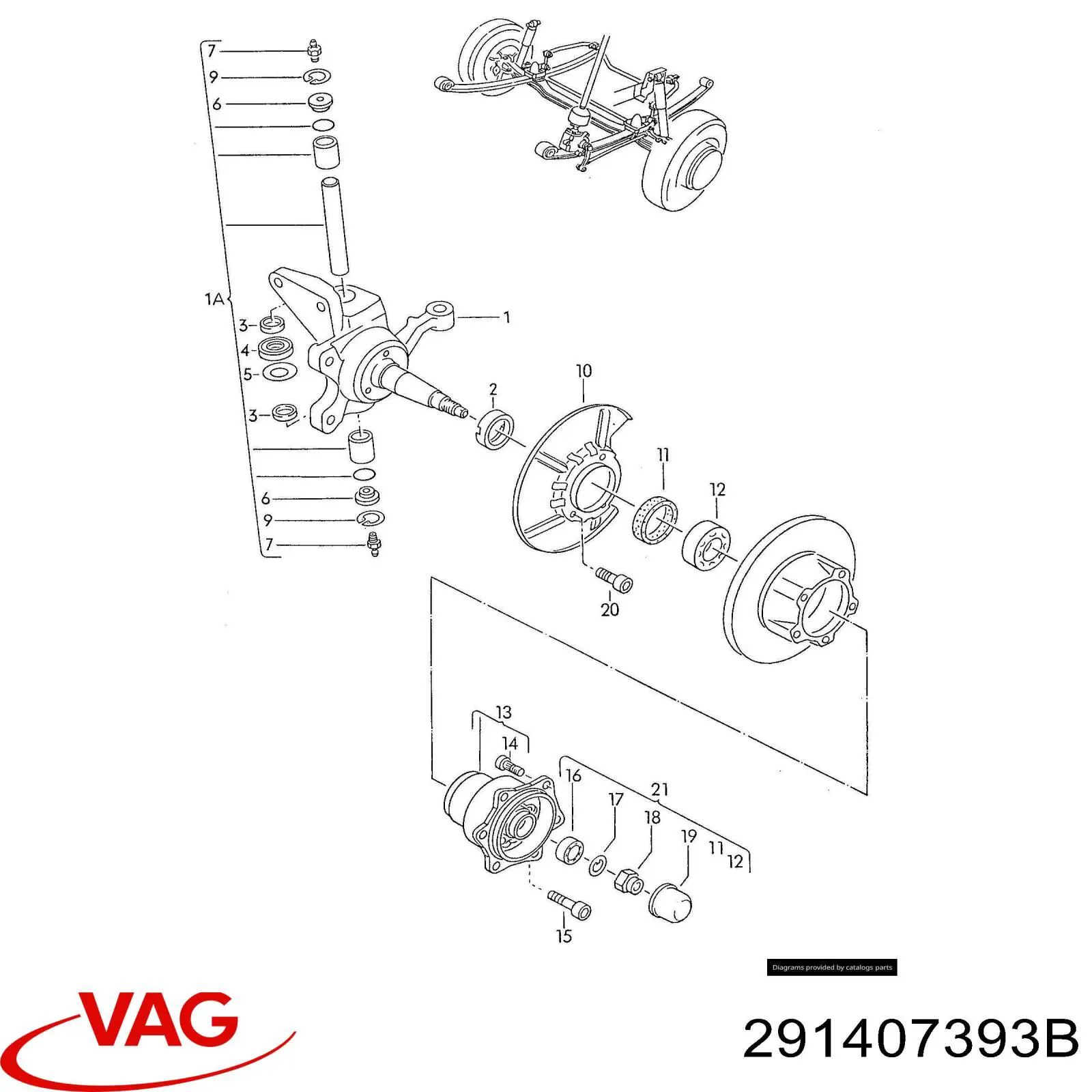 Подшипник шкворня VAG 291407393B цена, от 96.80 USD