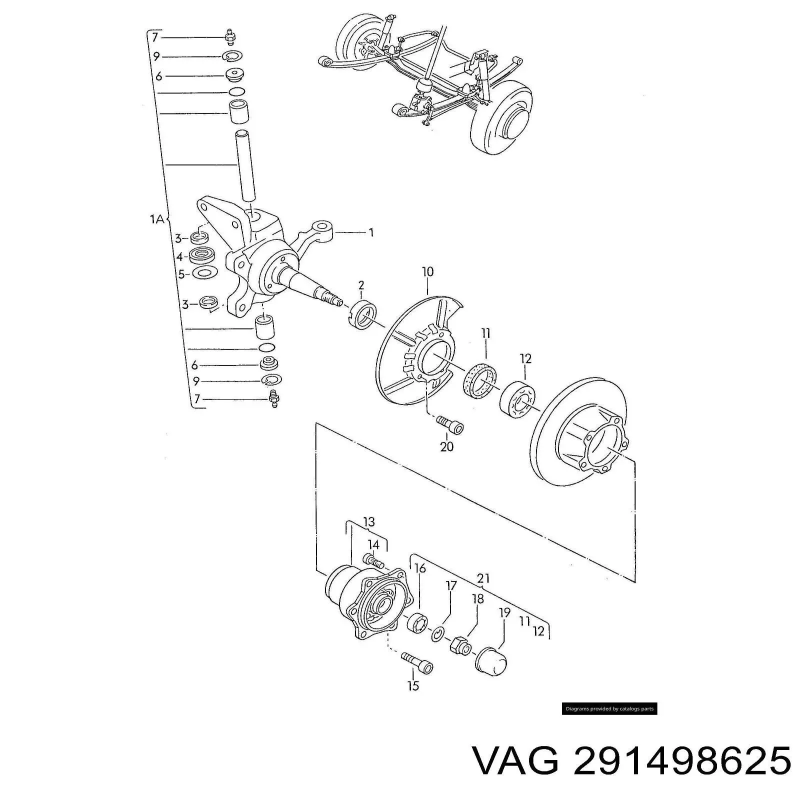 Подшипник ступицы 291498625 VAG