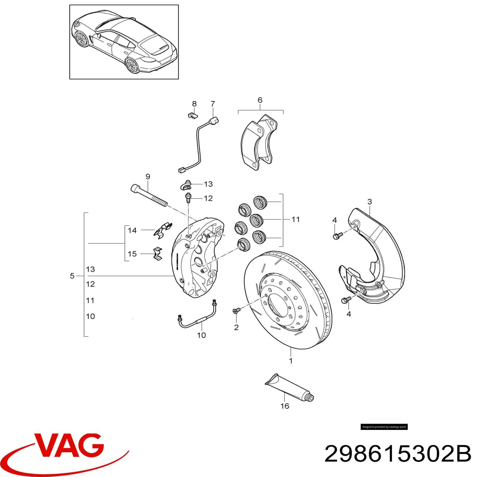 298615302B VAG передние тормозные диски