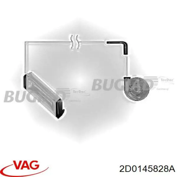 Патрубок воздушный, выход из турбины/компрессора (наддув) 2D0145828A VAG