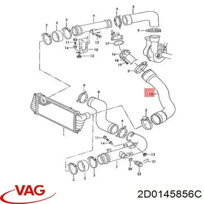 Купить 2D0145856C VAG Патрубок интеркулера