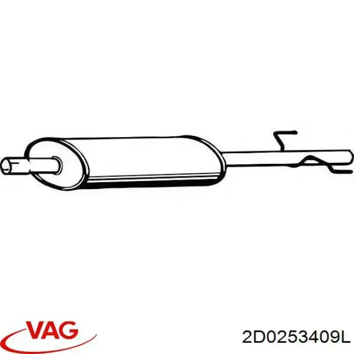 Купить 2D0253409L VAG Выхлоп центральный