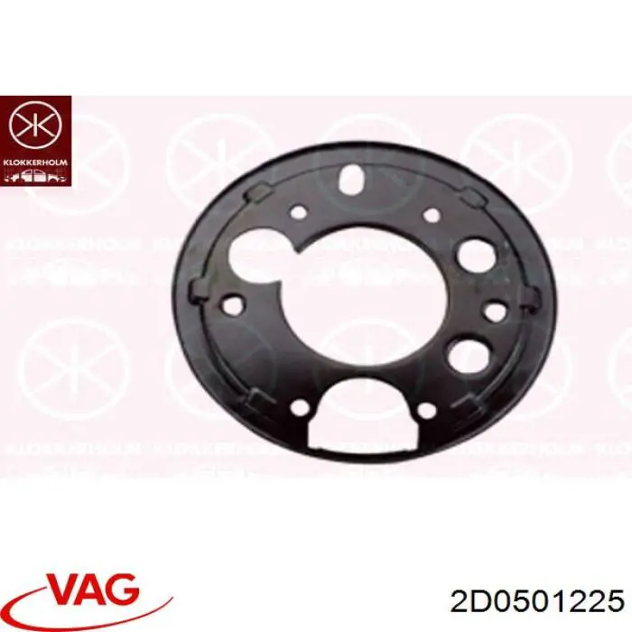 2D0501225 VAG proteção esquerda do freio de disco traseiro
