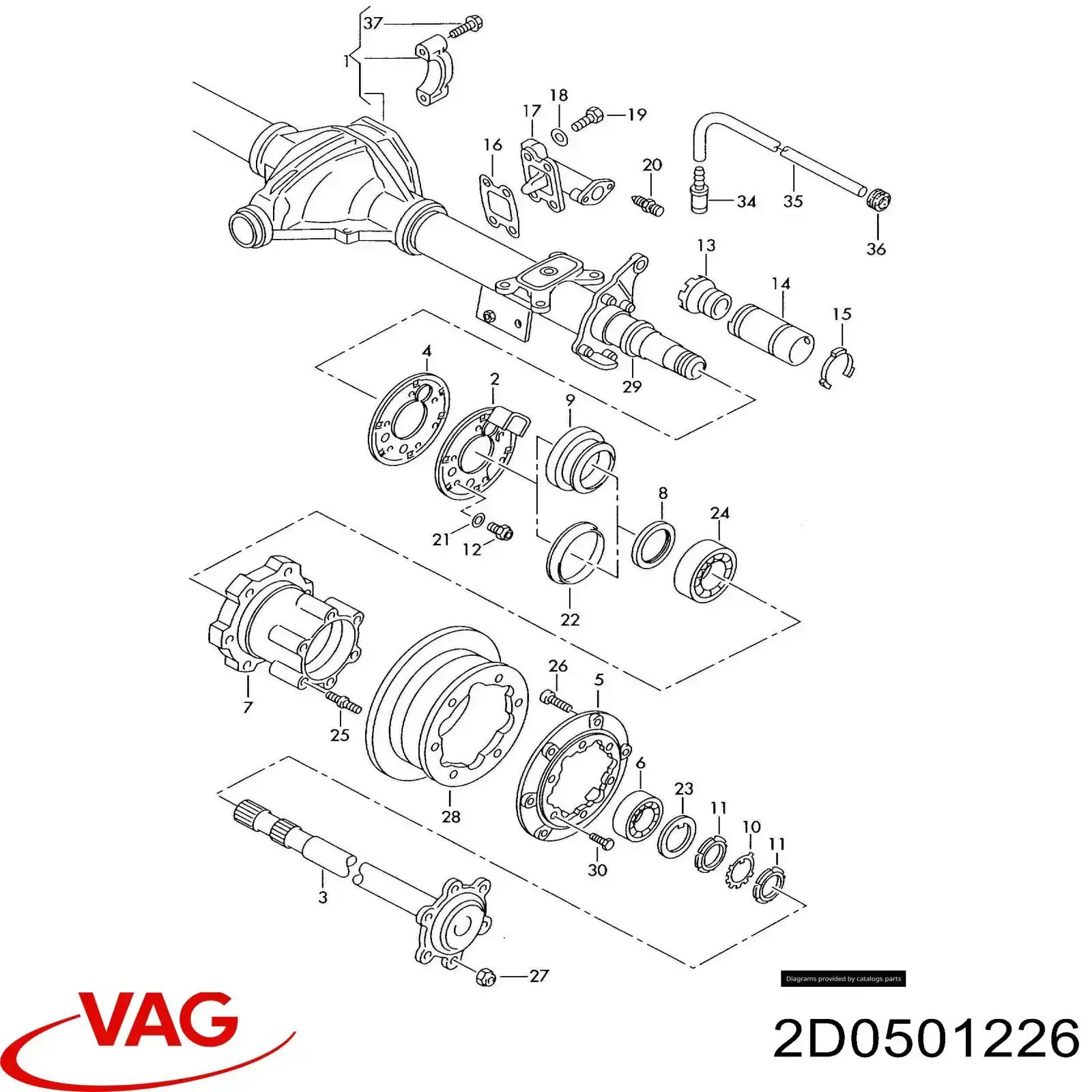 2D0501226 VAG proteção direita do freio de disco traseiro
