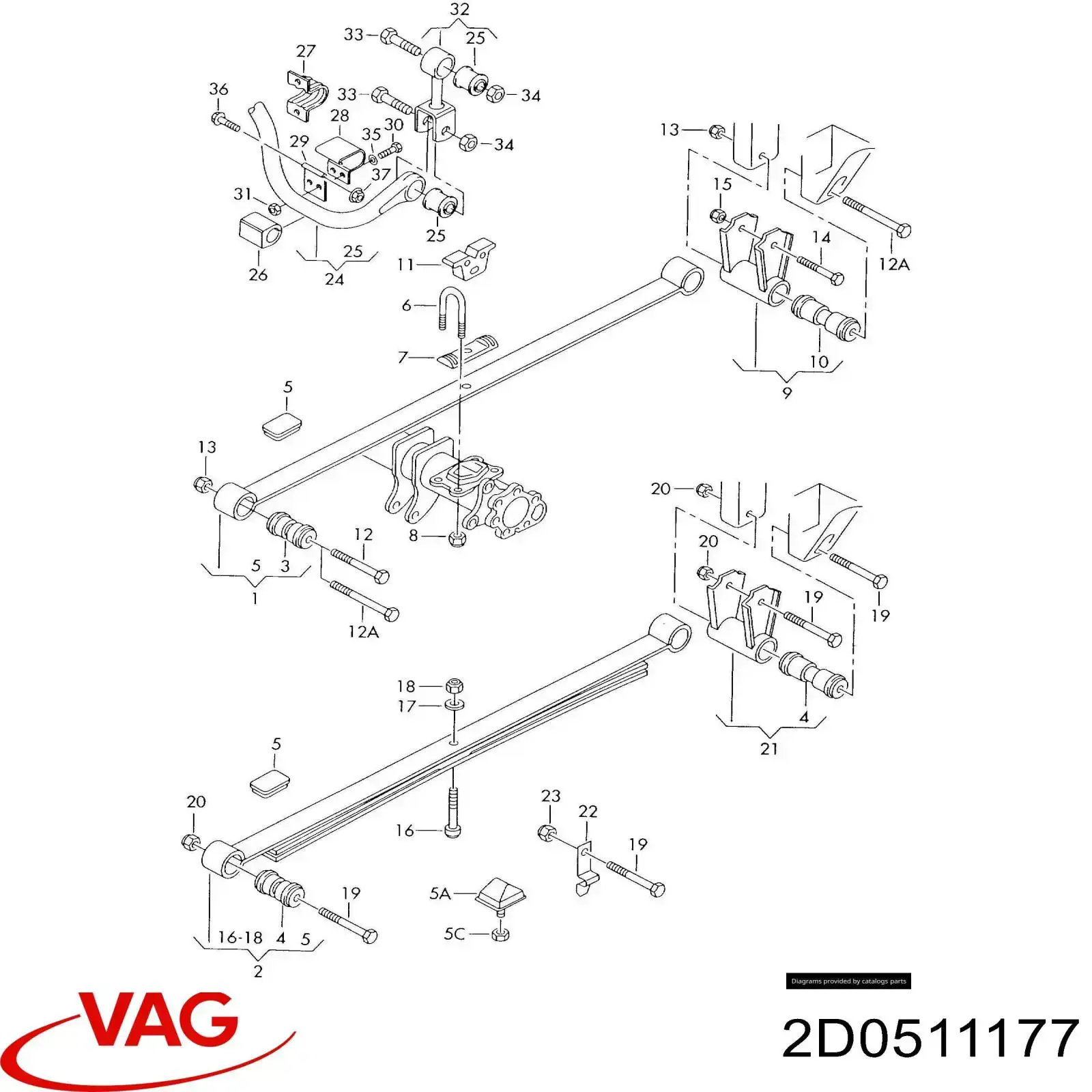 2D0511177 VAG подушка рессоры межлистовая