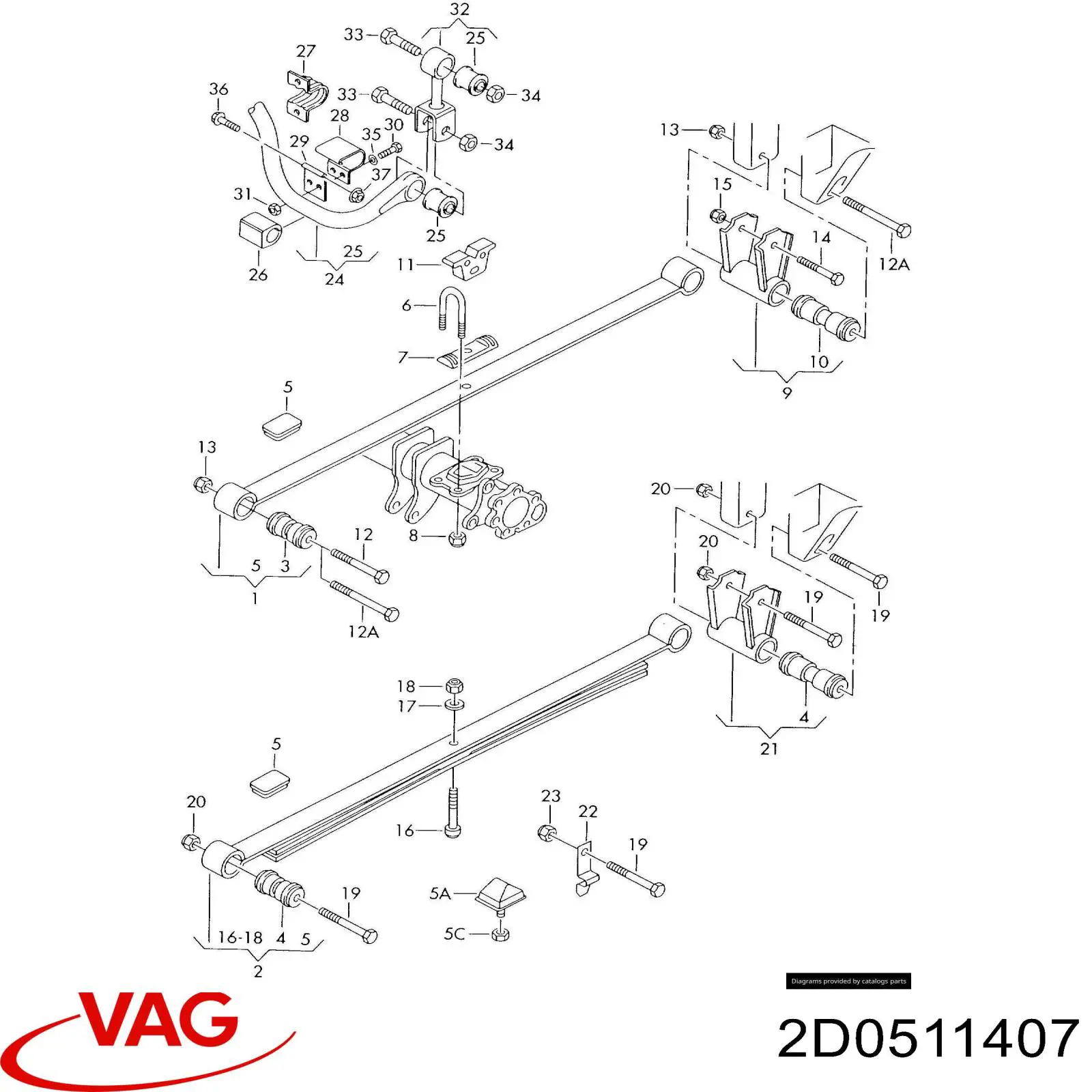 2D0511407 VAG estabilizador traseiro