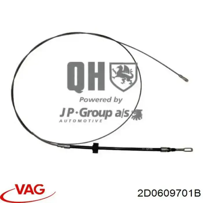 Трос ручного тормоза передний VAG 2D0609701B цена, от 14.11 USD
