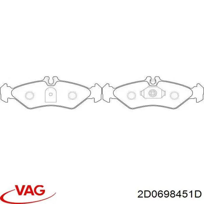 Купить 2D0698451D VAG Колодки тормозные задние, дисковые