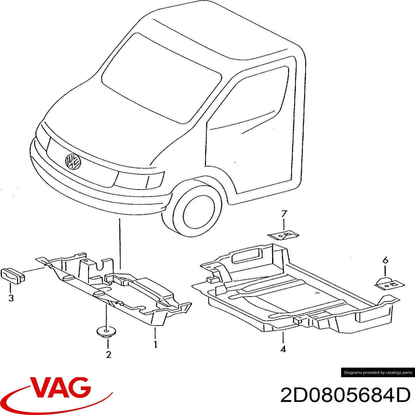 Защита двигателя, поддона (моторного отсека) 2D0805684D VAG