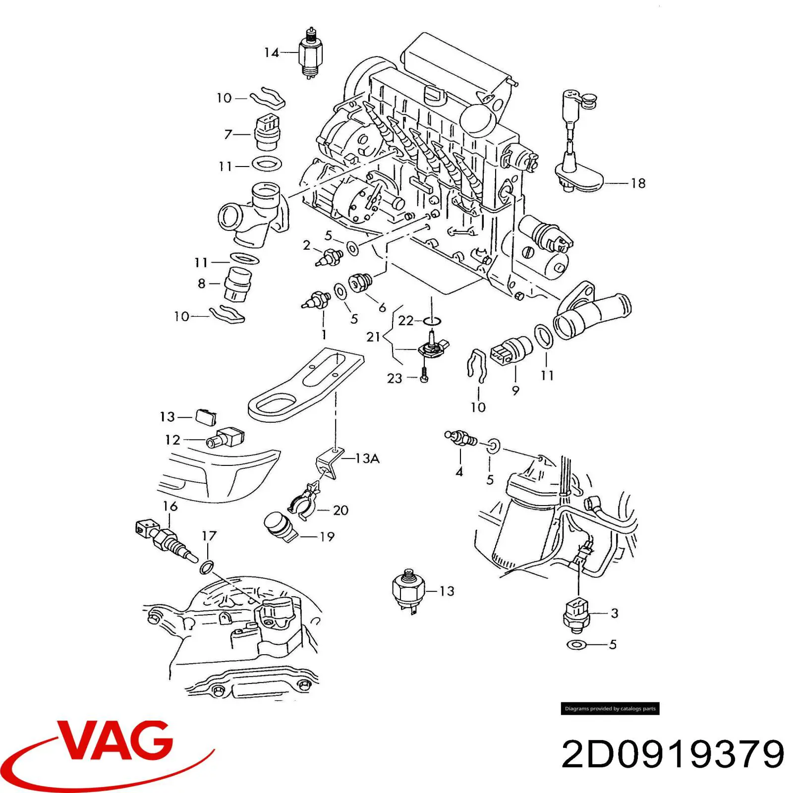 Датчик температуры окружающей среды 2D0919379 VAG