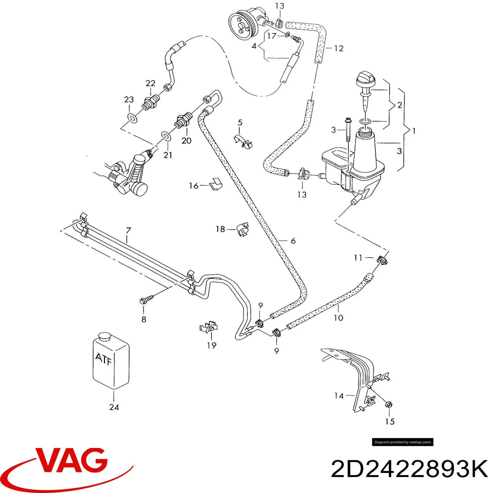 Шланг ГУР высокого давления 2D2422893K VAG