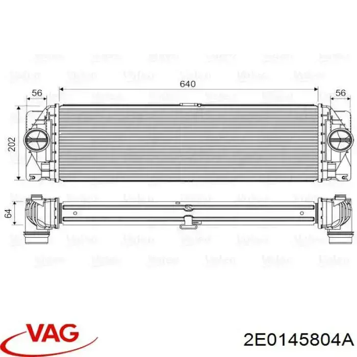 2E0145804A VAG radiador de intercooler