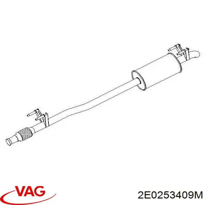 Глушитель, центральная часть 2E0253409M VAG