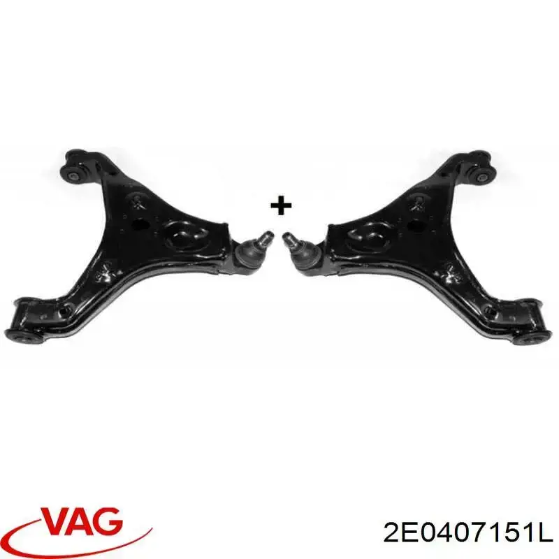 Левый рычаг передней нижней подвески VAG 2E0407151L цена, от 89.93 USD