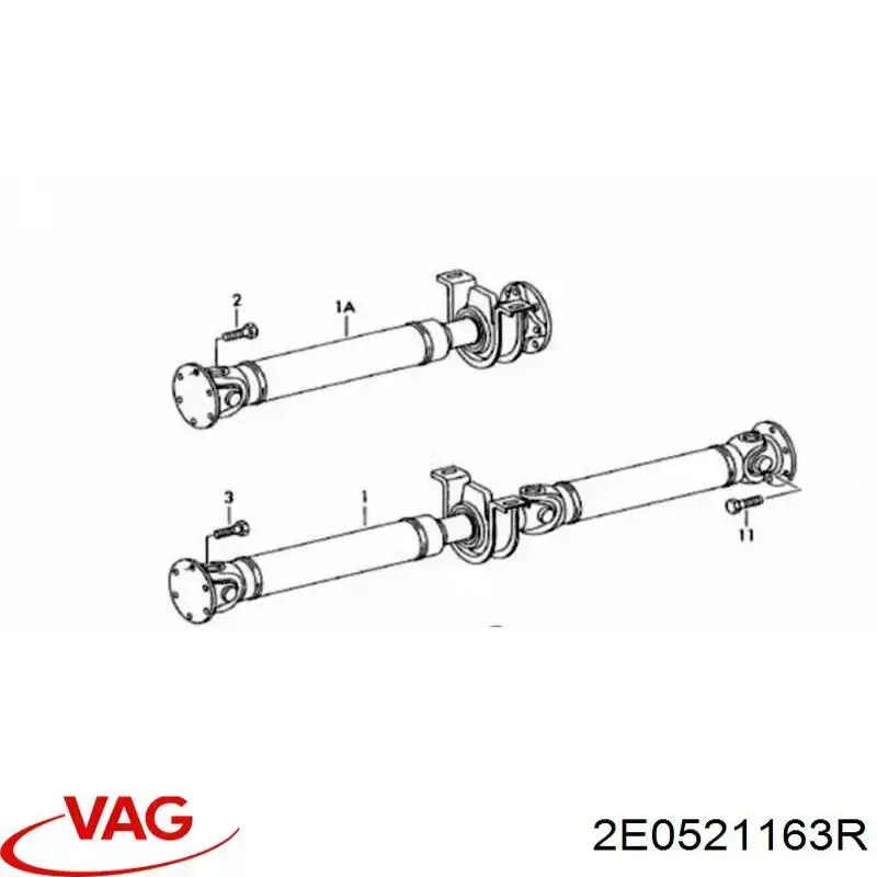 Вал карданный задний в сборе VAG 2E0521101BE цена, от 339.81 USD