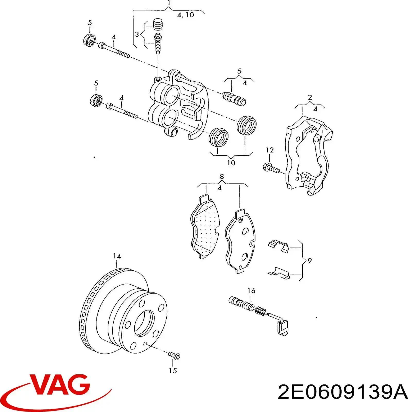 Braçadeira do freio de suporte dianteiro para Volkswagen Crafter (2E)