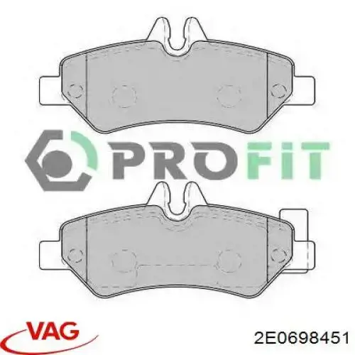 Колодки дисковые  VAG 2E0698451 цена, от 21.64 USD