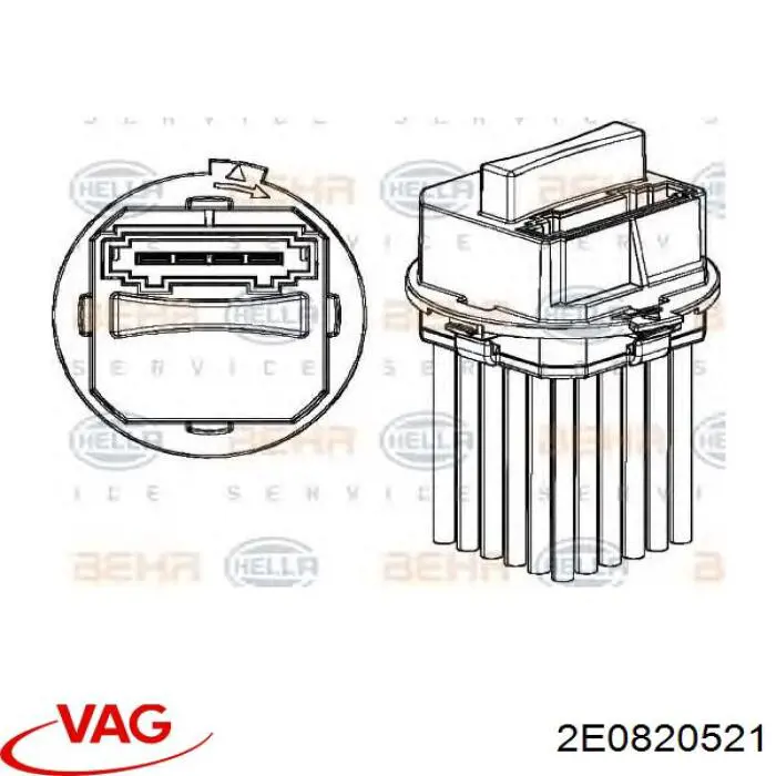 2E0820521 VAG resistor (resistência de ventilador de forno (de aquecedor de salão))