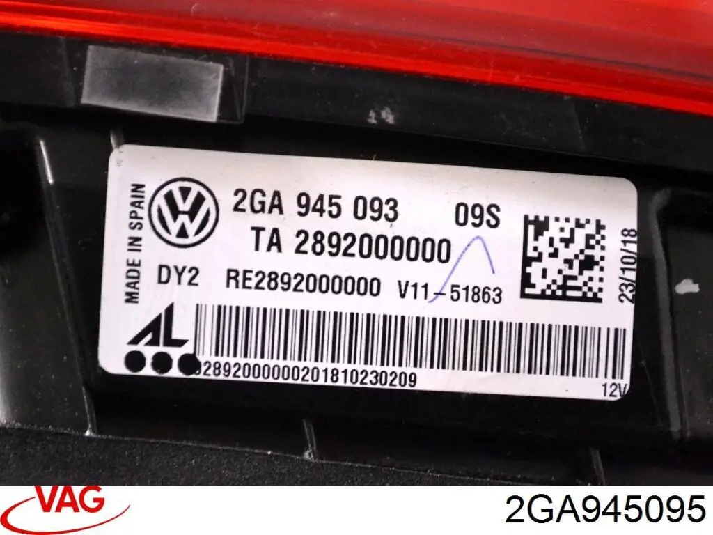 Задняя левая внешняя фара VAG 2GA945095 цена, от 121.14 USD
