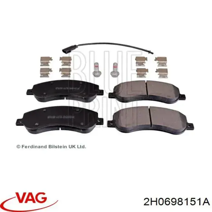 Передние тормозные колодки 2H0698151A VAG