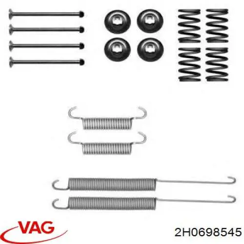 2H0698545 VAG kit de reparação das sapatas do freio